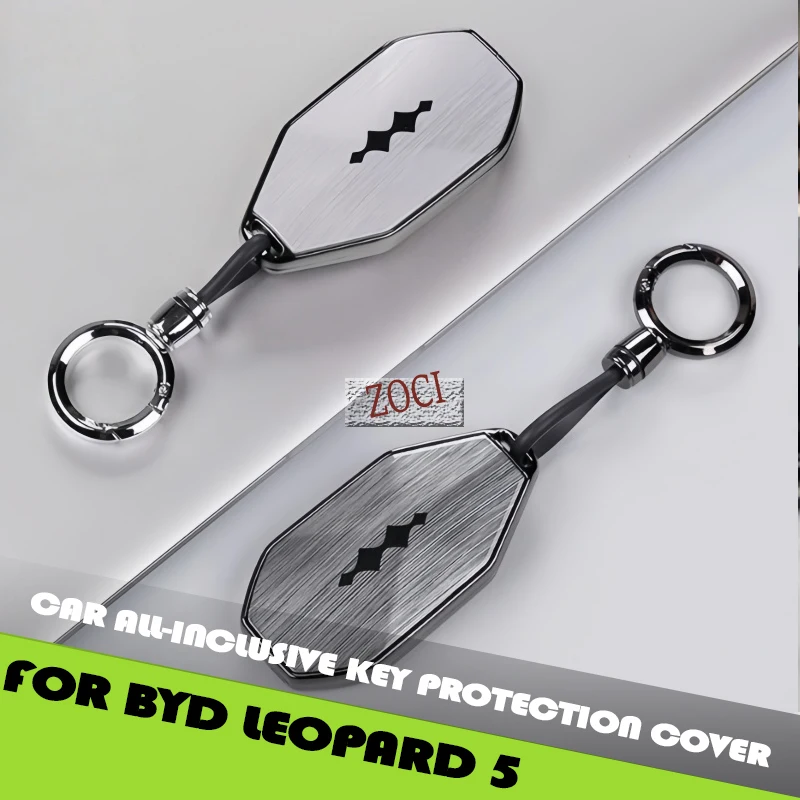 Fit for BYD Leopard 5 Auto Zinc Alloy Material High-end Key Protection Shell Upgrade Part Car All-inclusive Key Protection Cover