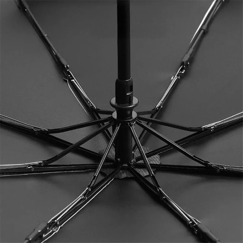 Automatic Folding Umbrella, Windproof Three-Fold Sunny & Rain Umbrella for Men & Women, Solid Color Travel & Business