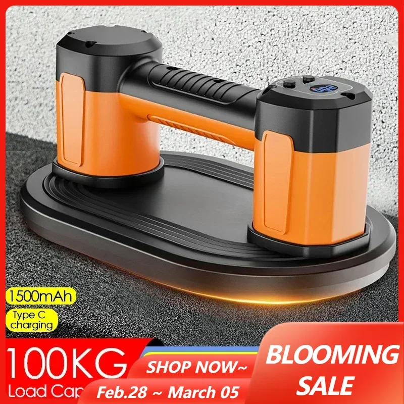 Hochwertiger elektrischer Vakuum-Saugnapf mit 100 kg schwerer Hebewerkzeuge für die Handhabung von Fliesen, Marmor und Glas, starke Saugnäpfe