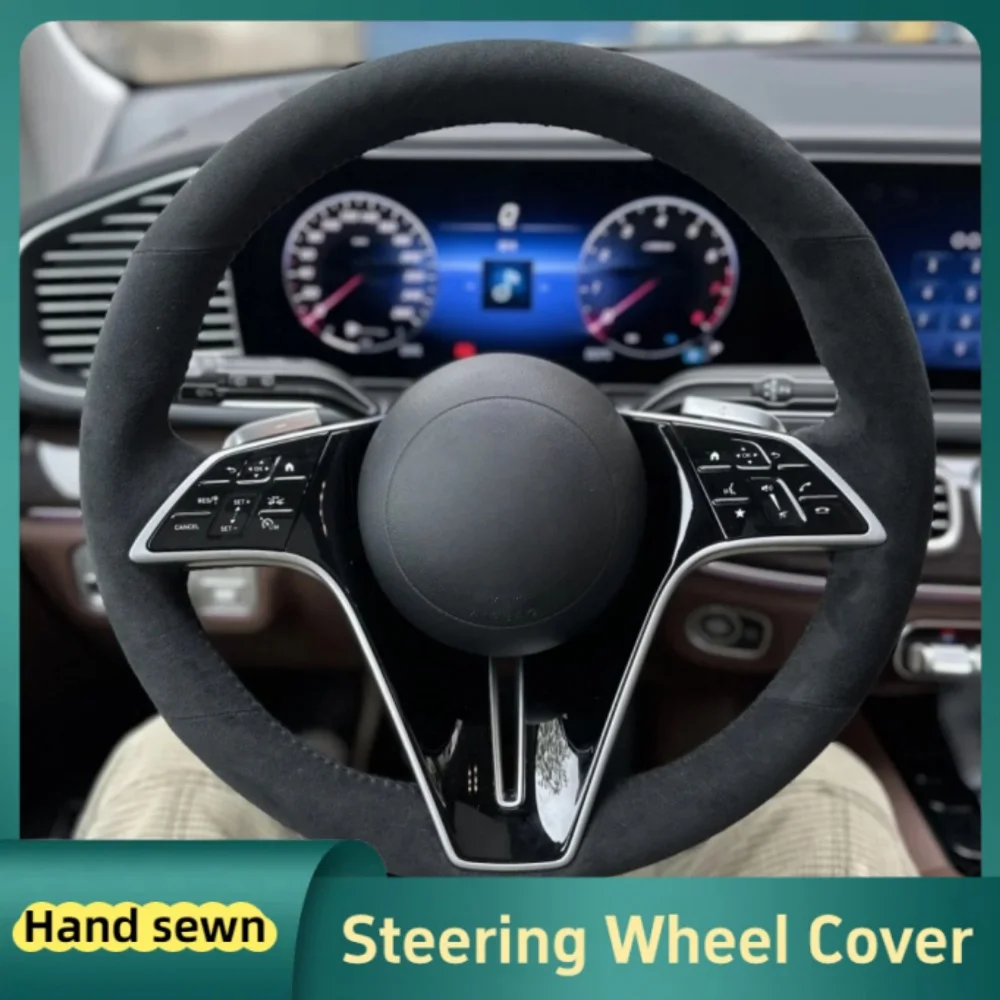 

Car Steering Wheel Cover For Mercedes-Benz GLC GLA GLB GLE GLS G350 G500 C200 E Customized Suede DIY Steering Wrap Accessories