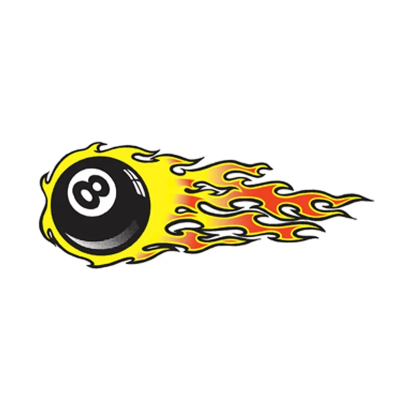 

Black 8 Flame Ball Personalized Car Sticker PVC Exquisite Bumper Window Cover Scratches Auto Decal Motorcycle Laptop Decoration