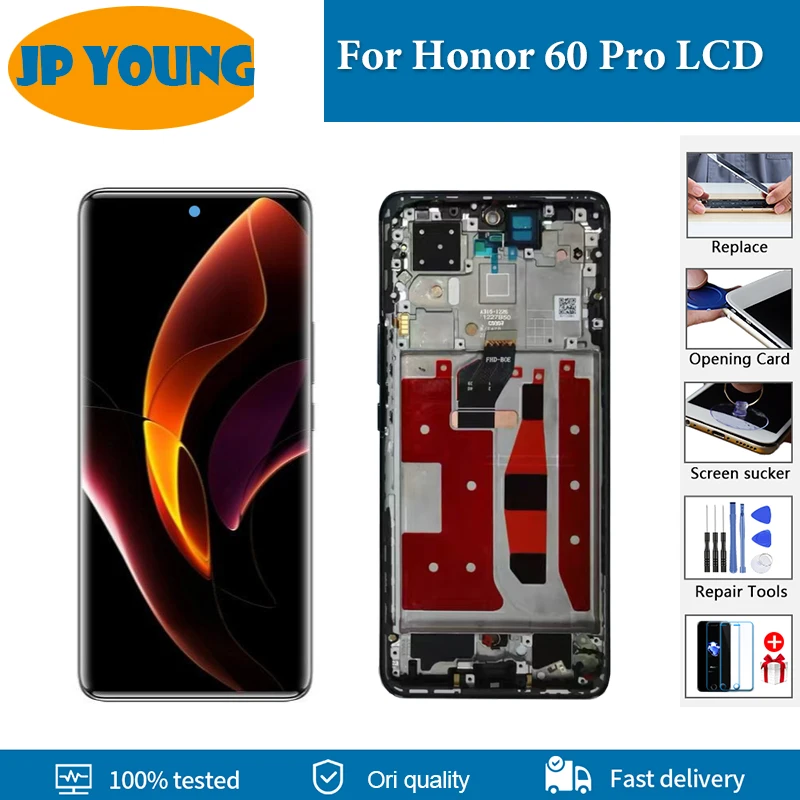 6.78'' Original OLED For Huawei Honor 60 Pro 60Pro LCD Display Touch Panel Digitizer For Honor 60 Pro TNA-AN00 LCD Screen Frame