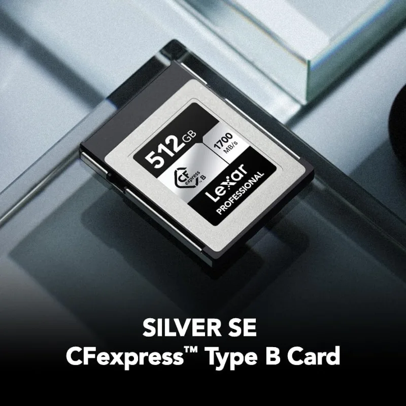 512GB Professional Silver SE CFexpress Type B Memory Card, for Photographers, Videographers, Up to 1700/1250 MB/s