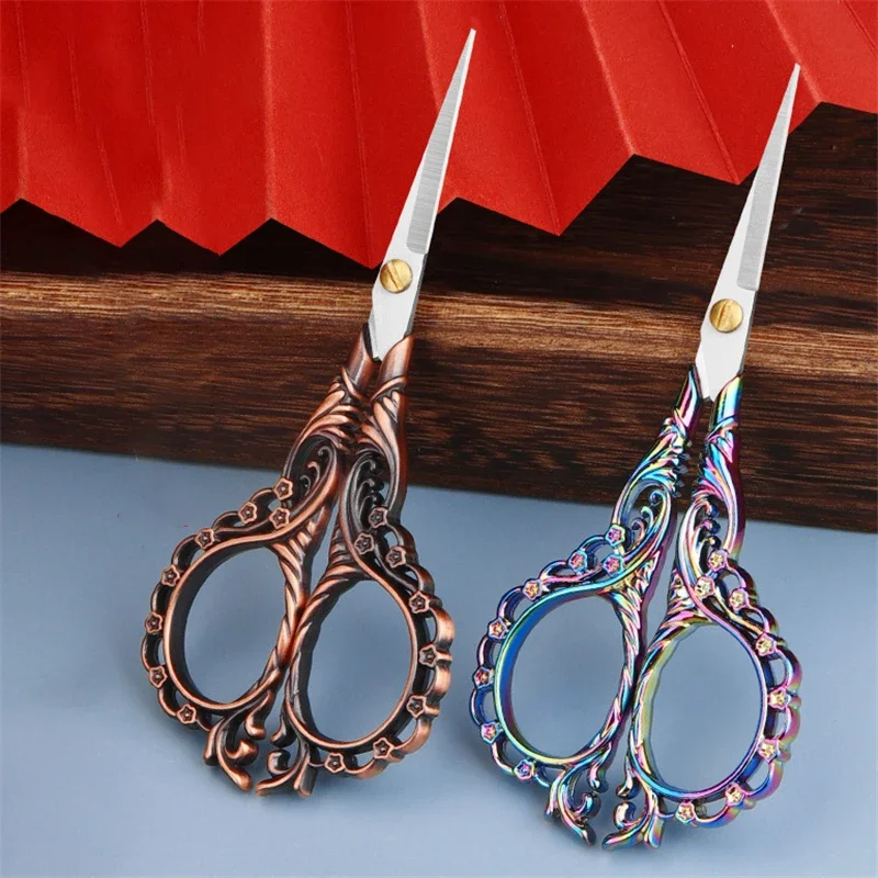 Retro Zakka Vintage Scissors Paper Antique Embroidery Sewing Tailor Thread Cross-stitch Needlework Tools Handicraft Accessories