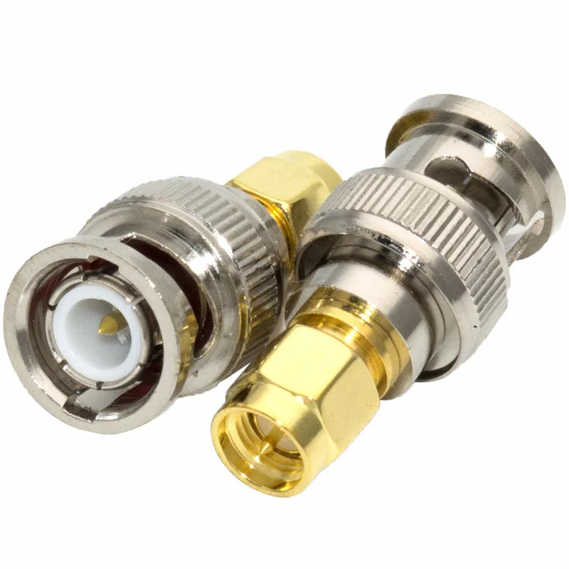 1PC SMA Male to BNC Male RF Adapter SMA-J/BNC-J Walkie-talkie Antenna Connector Brass Straight