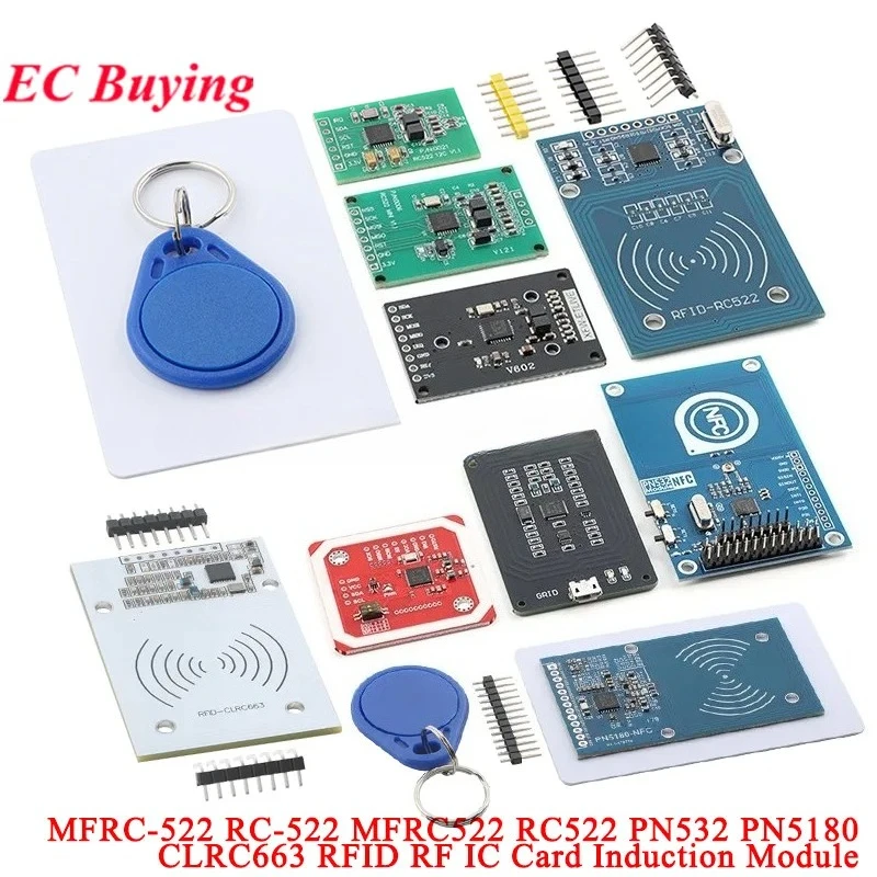 MFRC-522 RC-522 MFRC522 RC522 PN532 V3 PN5180 CLRC663 RFID RF IC Wireless Module For Arduino KEY Writer Reader IC Card Proximity