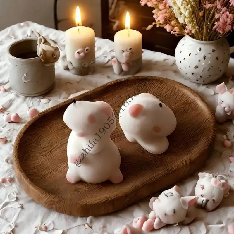 .D0lc Rabbit en forme bougie moule gypse Moule gypse Moule décoration maison