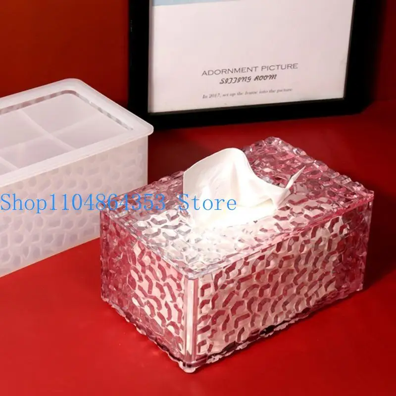 

Silicone Tissue Box Mold Jewelry Box Resin Mold Diamonds Epoxy Resin Casting Mold for Tissue Dispenser Box Rings Storage