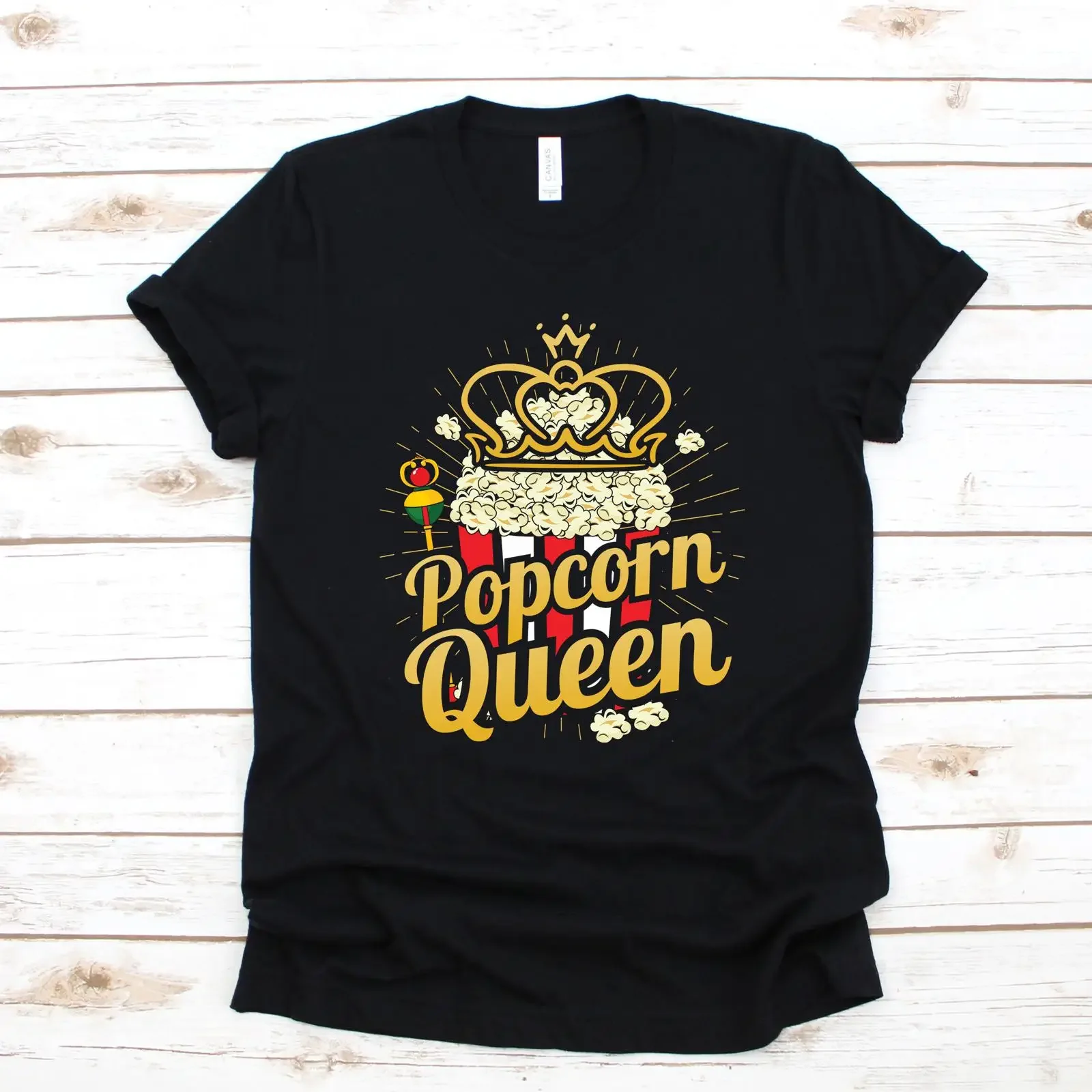 Popcorn Queen T Shirt Kids Toddler Long Sleeve SweaT vintage Washed designer clothes Soft Versatile homme Top For Everyday Wear