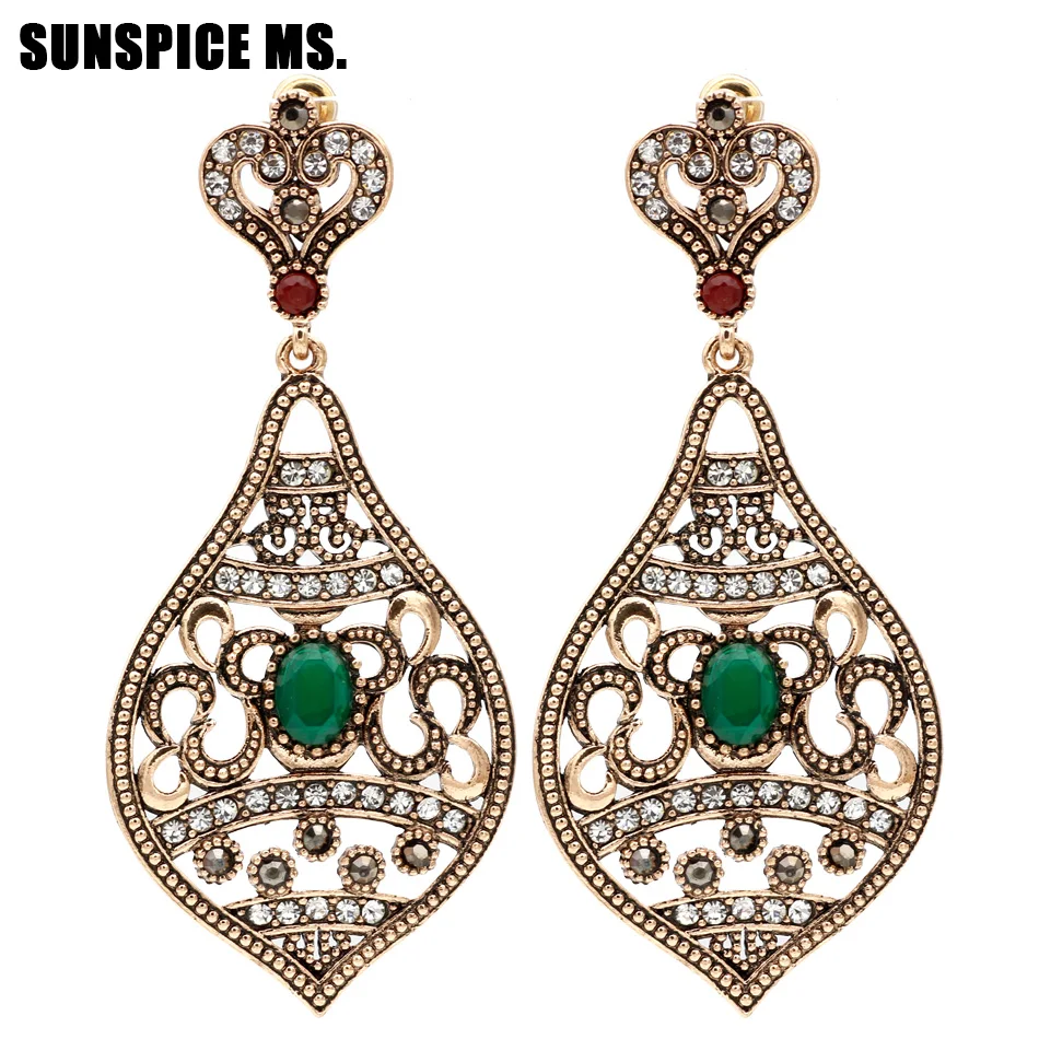 Bohemia Vintage Big Earrings For Women Turkish Ethnic Wedding Drop Earring Max Brincos Grandes Antiuqe Gold Color Indian Jewelry