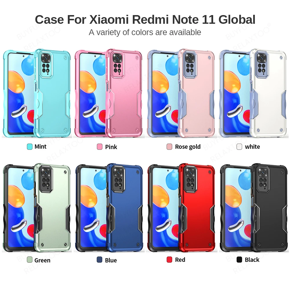 PC Hard Shockproof Armor Case For xiaomi redmi note 11 case redmi 10c 11t poco x4 m4 pro x3 Soft Tpu Camera Protect Cover Coques