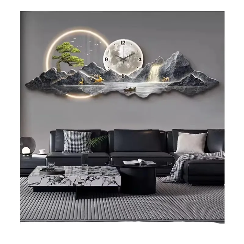 

Luxury Metal Wall Decorative Clock Clear Art Painting for Home Office or Living Room for Bedroom Hanging Posters