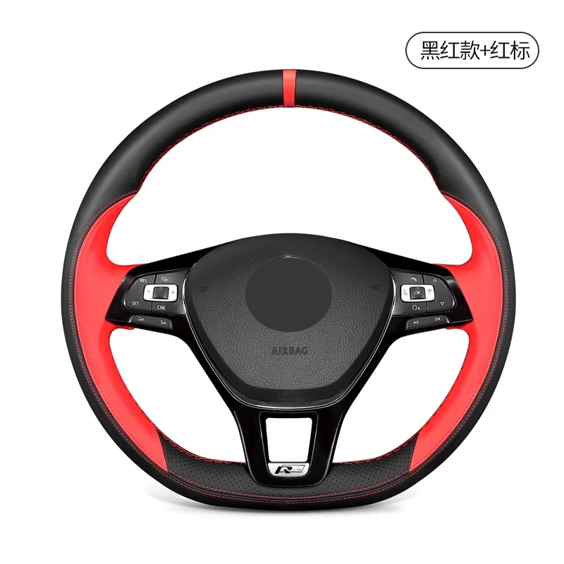 Customization Car Steering Wheel Braid Leather Cover for Volkswagen VW SAGITAR Bora Magotan Volkswagen CC Tharu Tayron Black