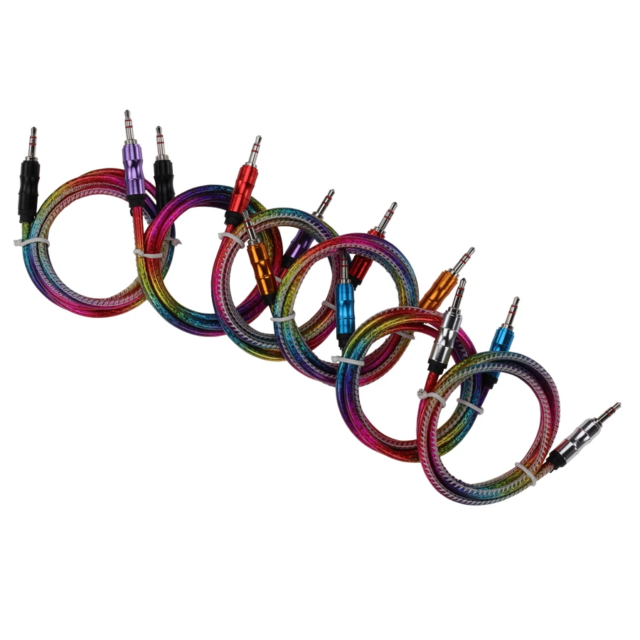 200pcs 1M Jack 3.5mm AUX Audio Cable Stereo Male to Male Auxiliary Aux Cord Wire for Car Headphone Speaker Line Laptop