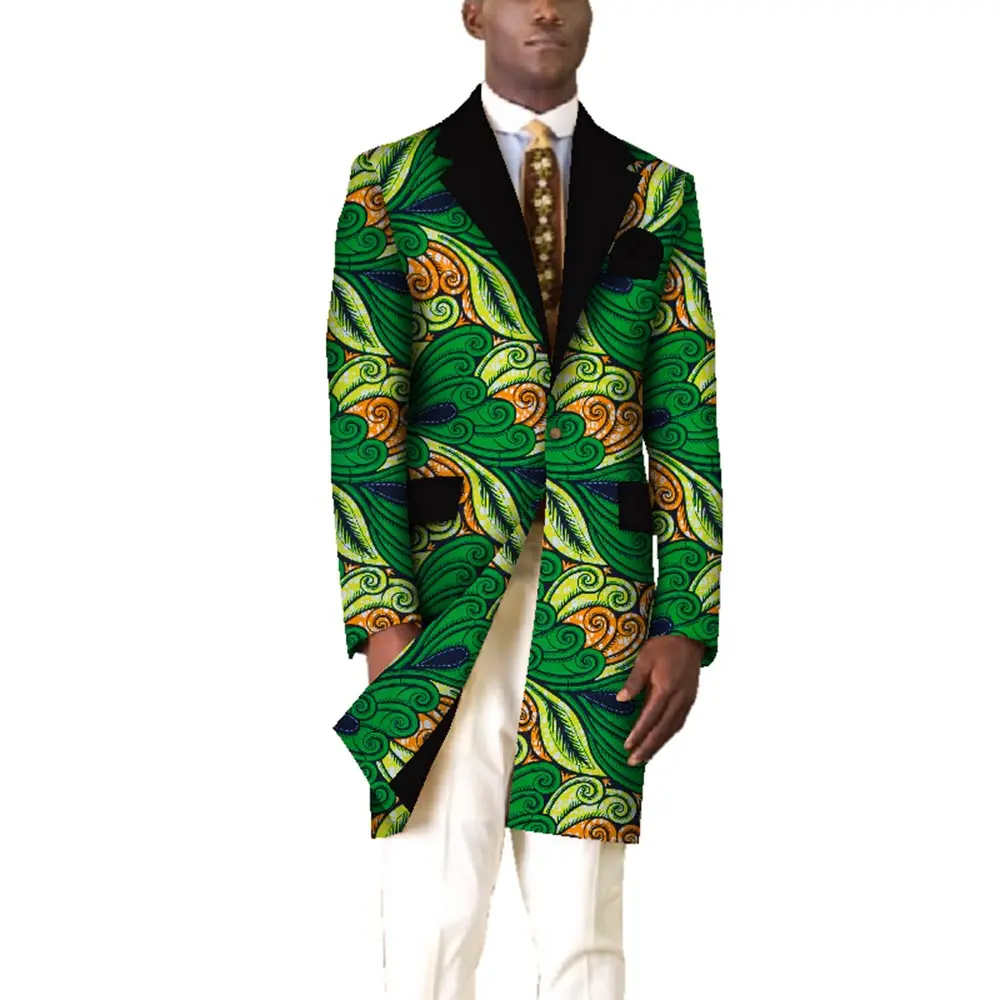 سترة أفريقية جديدة بأكمام طويلة ملابس رجالي أفريقية Dashiki طباعة ملابس رجالية معطف قماش شمع أفريقي مقاس كبير WYN575