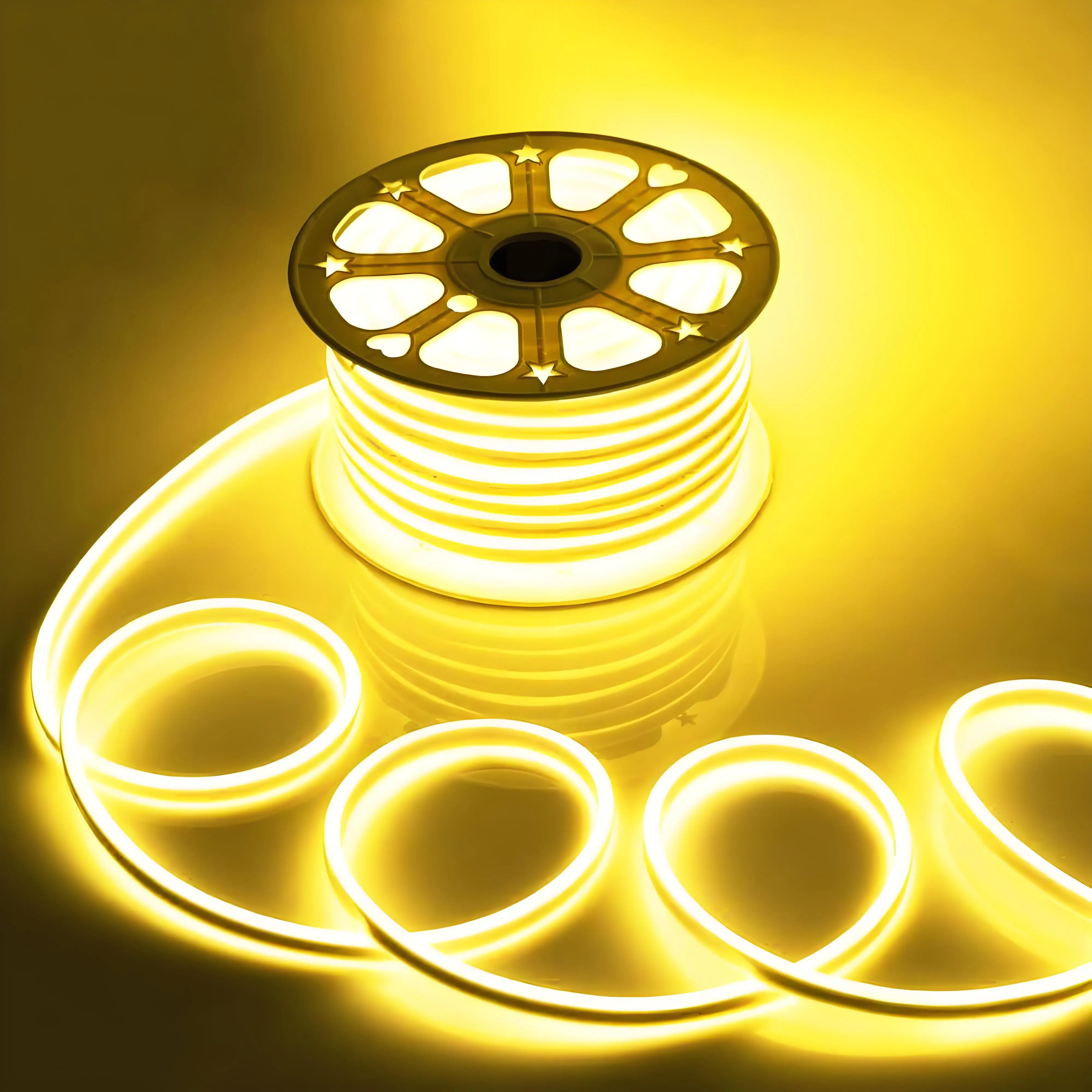 Flexible Waterproof LED Neon Light Strip Warm White Plug-In Powered for Home Party Christmas Decoration with IP65 Rating