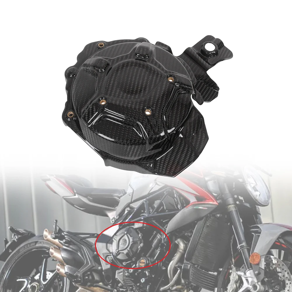 

MOTO4U 100% Carbon Fiber Motorcycle Engine Cover Protection Engine Guard Accessories For MV Brutale 800/800RR/800RC 2017-2021