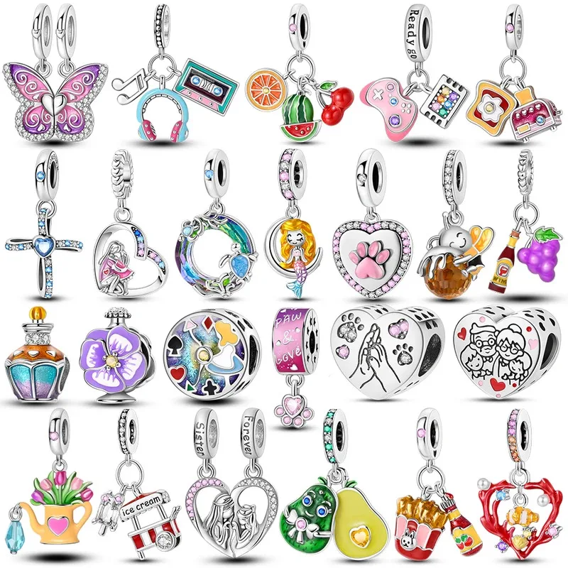 

2025 Newest Charms Silver Plated Bees Avocado Charm Beads Fit Bracelet Women Jewelry