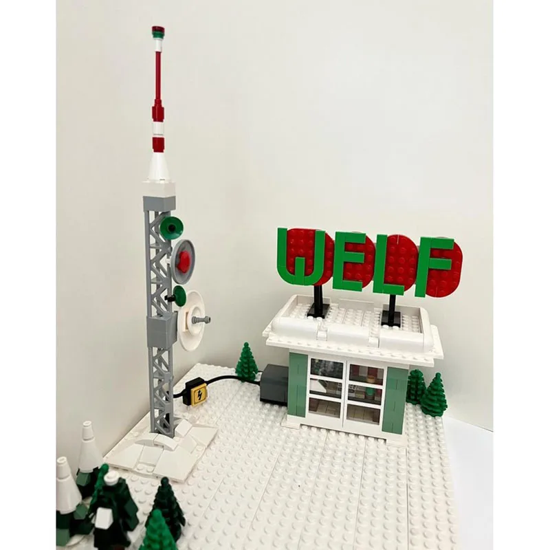 Street View Moc Building Brick Modular Winter Village WELF Radio  Model Technology Blocks Christmas DIY Toy Construction Gift