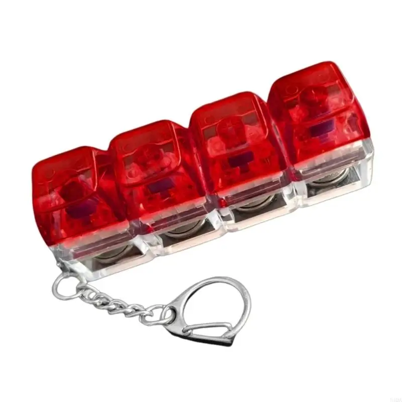 

54DA LED Light Up 4 Keyboard Keychain Handheld Decompression Device For Attention And Productivity