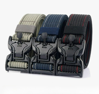 3.8cm Width *125cm Length Tactical Magnetic Quick Release Buckle Alloy Waist Belt Nylon Weaving Adjustable Training Belt Strap