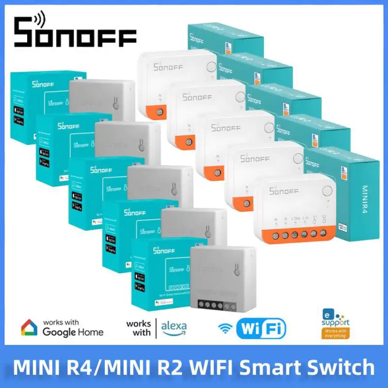 1/3/5PCS SONOFF MINI R4 / MINI R2 Wifi Switch Mini Extreme Smart Home Module Voice Remote Control Alexa Google Home eWelink