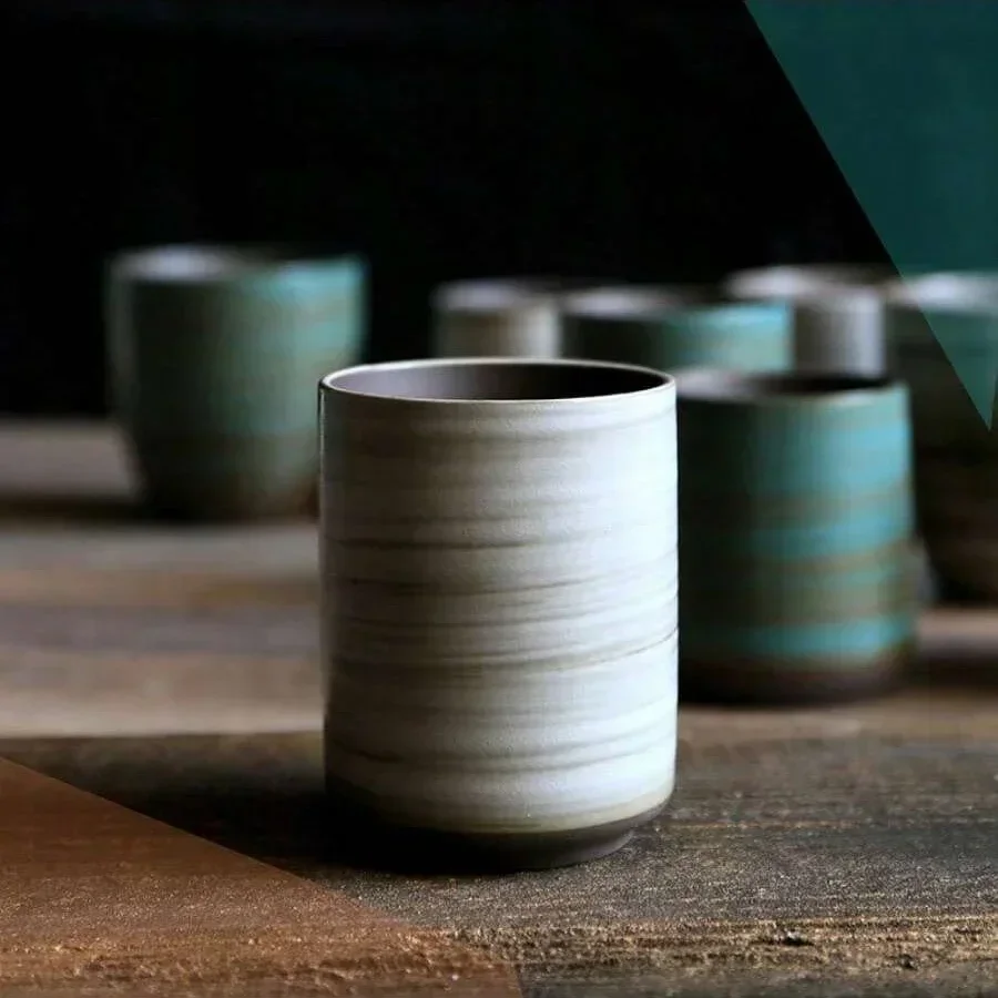 Caneca de Cerâmica Pintada à Mão com Efeito Craquelado, Xícara de Café e Chá de Cerâmica Asiática Vintage, Lavável na Máquina de Lavar Louça, Presente para Uso Doméstico, Aromaterapia Zen