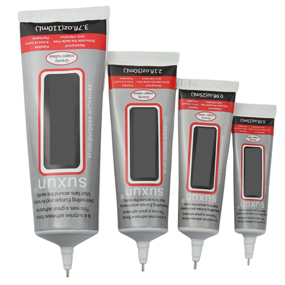 SUXUN Colla Trasparente Contatto Adesivo per Riparazione Telefono B-7000 Vetro Plastica Colla Universale Fai da Te 15ML 25ML 50ML 110ML