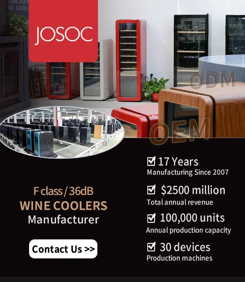 Josoo Custom Digital Euro Cave Wine Vinoteca Fridge Mini Winecooler Wine Cellar Dual Zone
