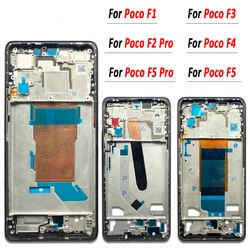 NEW Middle Frame Housing For Xiaomi Poco F1 F2 Pro F3 F4 F5 Pro Front LCD Frame Holder Cover Middle Housing Cover Bezel Parts