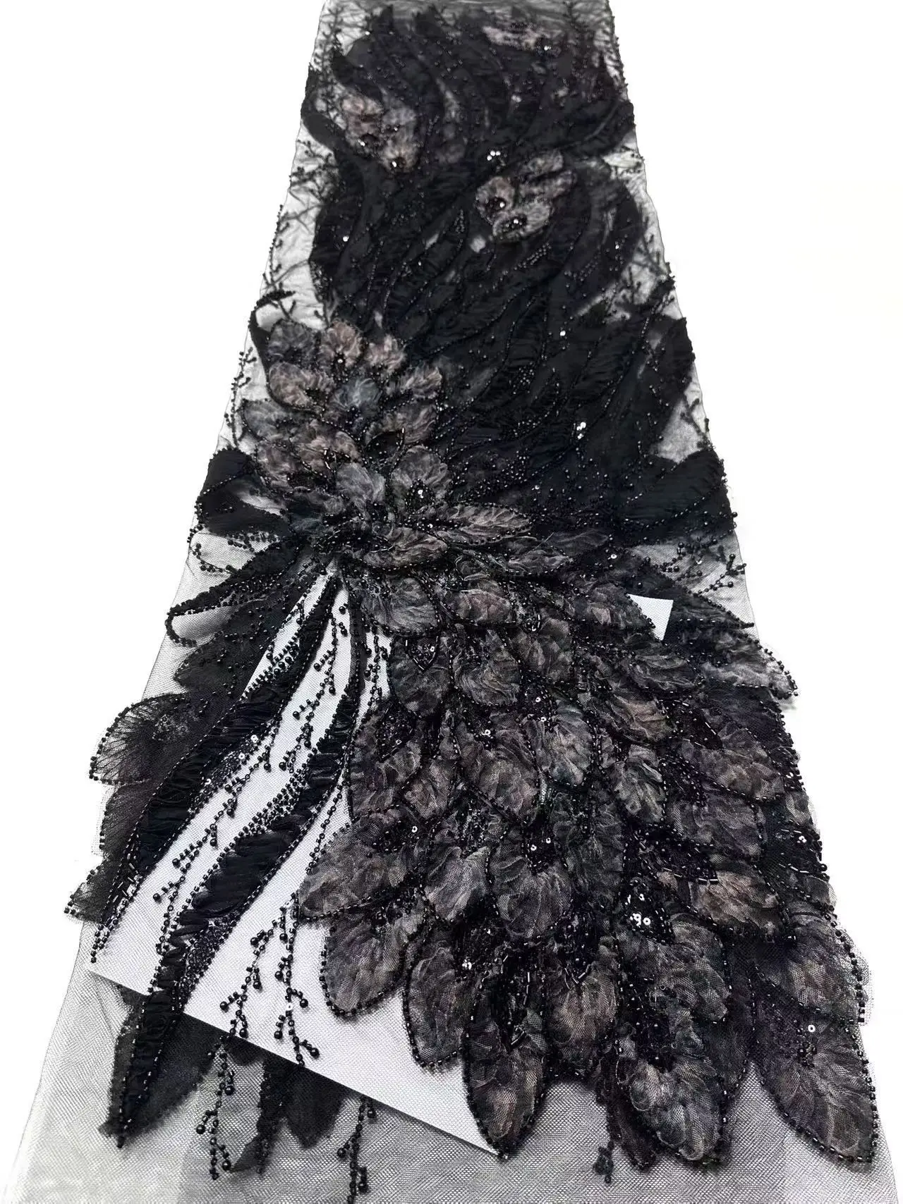 

2026 High-Quality African Nigerian Tulle Lace Fabric Sequins Embroidery French Guipure Prom/Wedding Party Dress Beaded 5 Yards