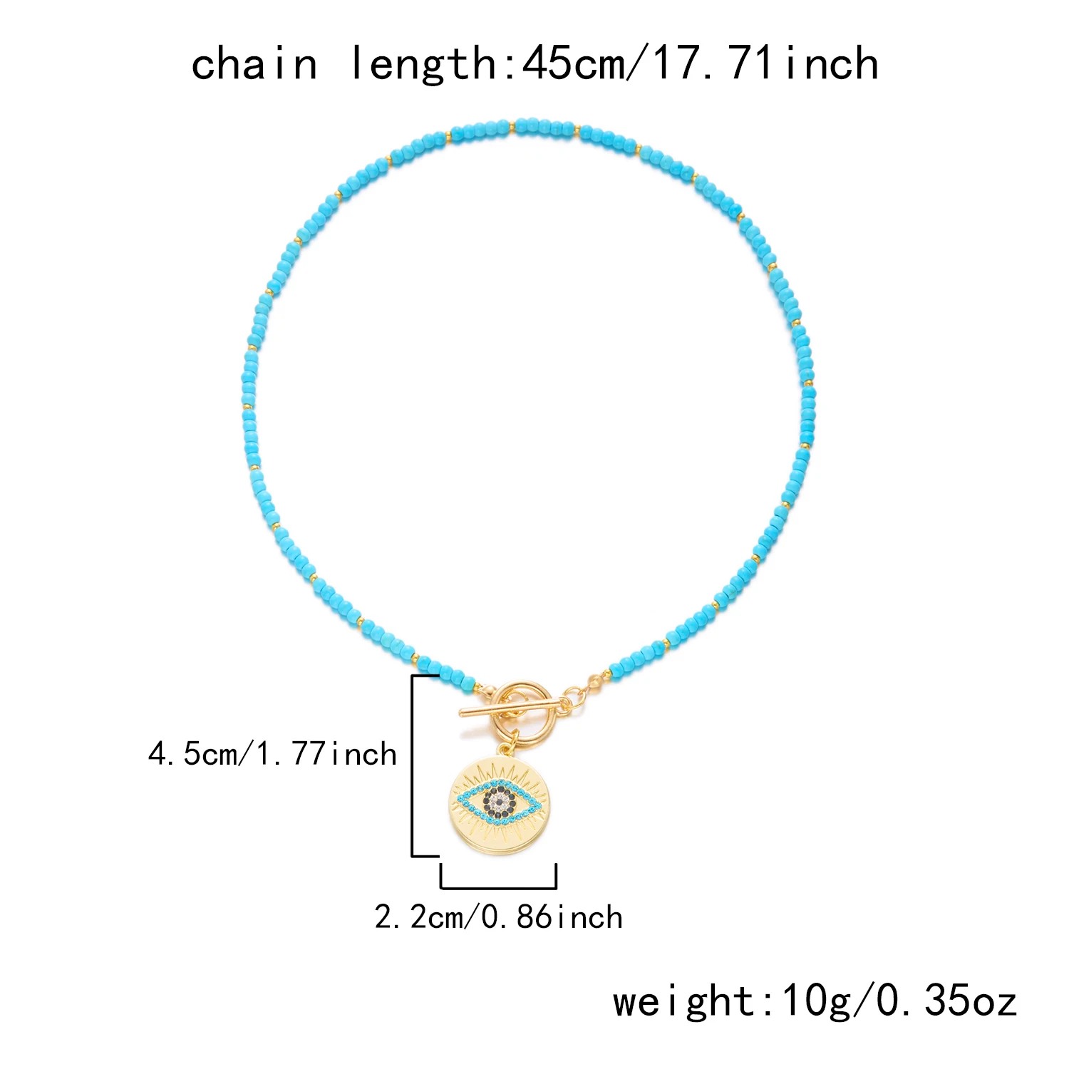 Zierliche bunte Natursteinperlen OT Schnalle Halskette für Frauen Einzigartige Herz Blume Evil Eye Zirkon Kette Party Schmuck Geschenk – Detail 5