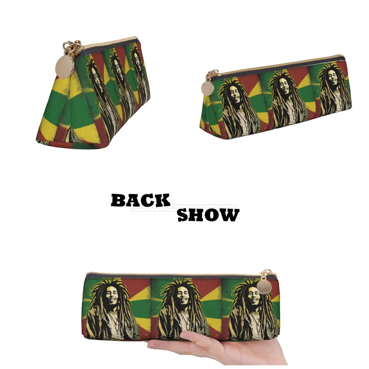 جامايكا الريغي روك بوب مارلي مقلمة قلم رصاص الحقيبة تخزين لوازم مكتبية سعة كبيرة صندوق القلم حقيبة أقلام رصاص للطلاب