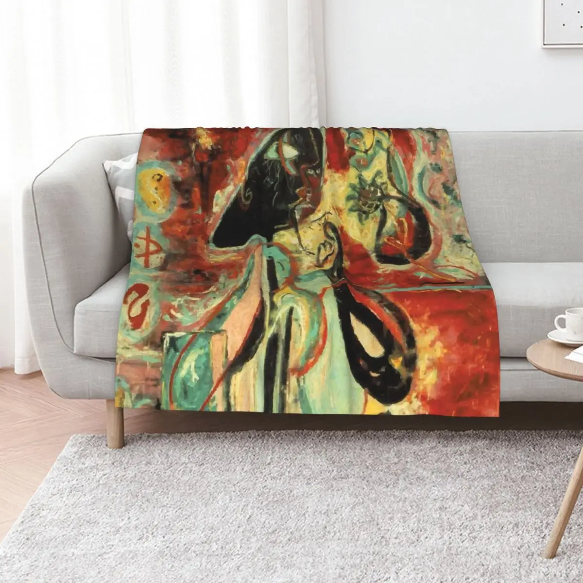 Jackson Pollack | Moon Woman Throw Blanket Luxury St Flannels Camping Cute blankets ands Sofa Throw Blankets