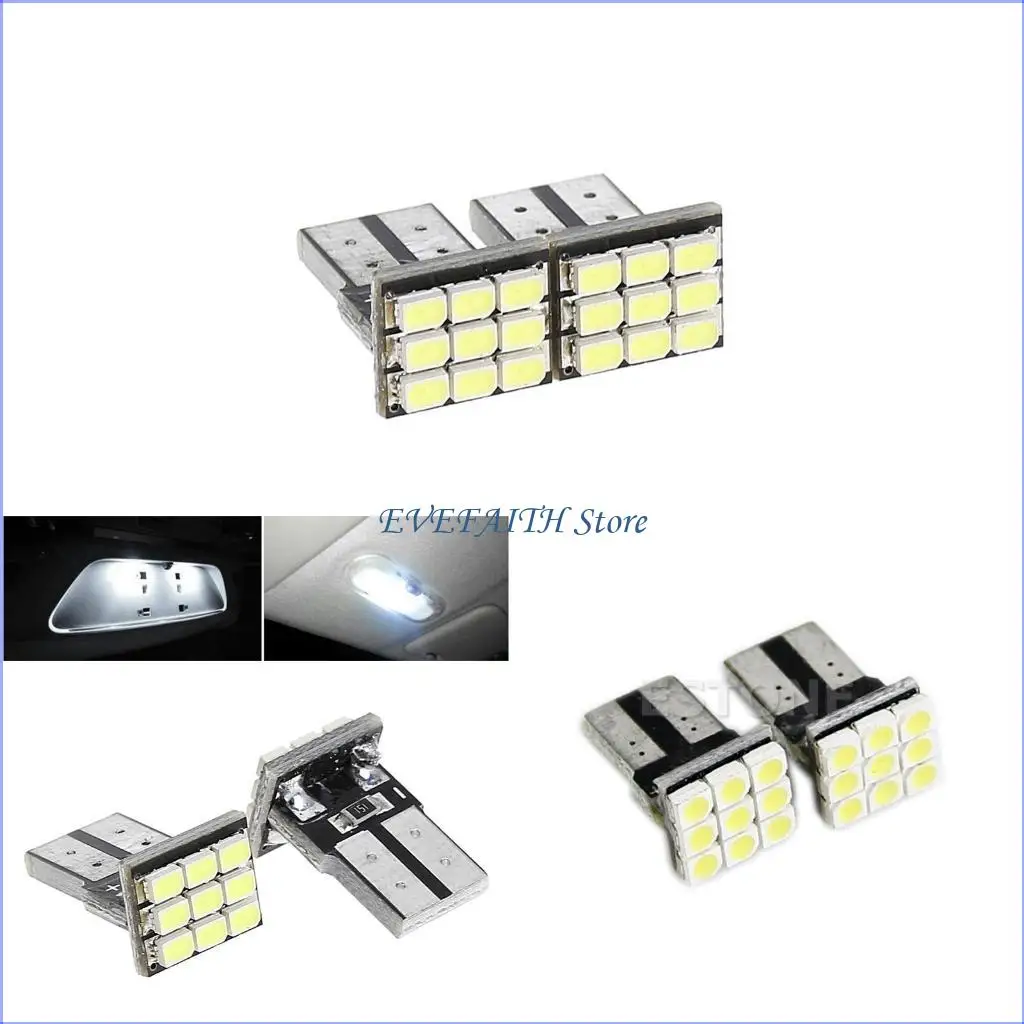 

124b 2pcs Автомобильная фара Индикатор Индикатор светодиодной лампочки T10 194 168 W5W 9 Светодиодный 3528 Автомобильная