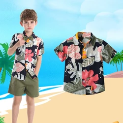 Children Clothing Vacation Beach Style Short Sleeved Boy Shirt Flower Shirt Children Top ملابس اطفال  셔츠 Camisetas Para Niños