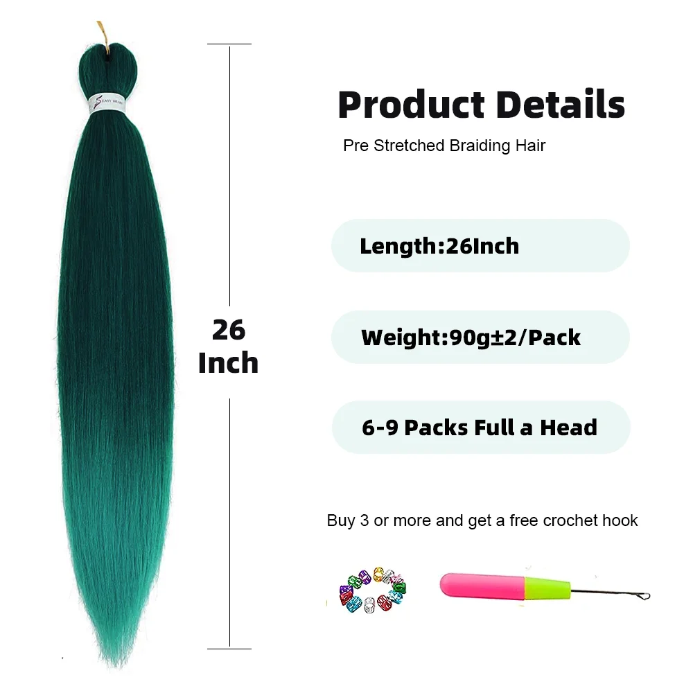 26 pollici lunghi intrecciati sintetici capelli lisci Jumbo treccia estensioni dei capelli Ombre Crochet Kanekalon per capelli donne africane trecce