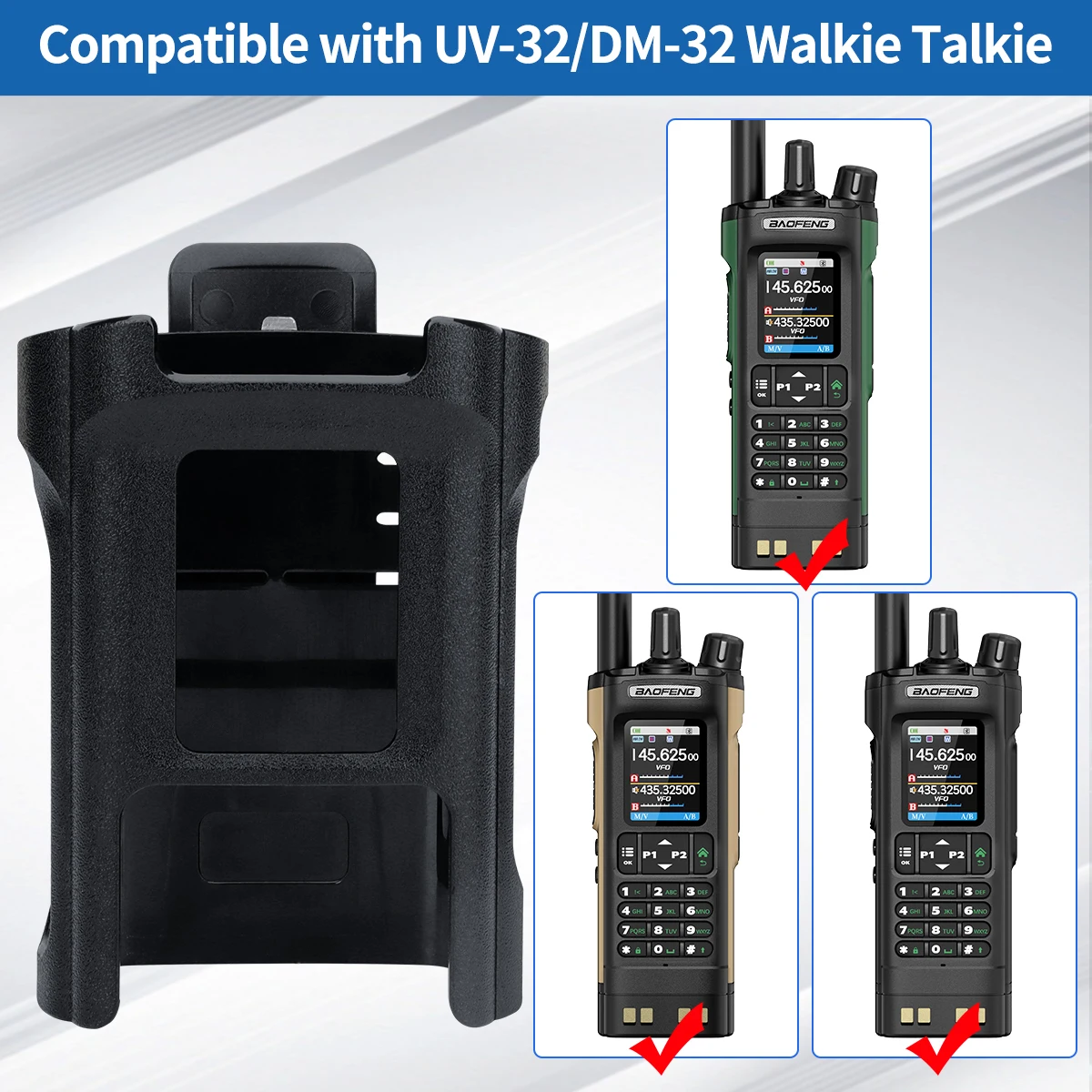 Original Baofeng UV-32/DM-32 Walkie Talkie Belt Clip Carry Holster Case For UV32/DM32 Two Way Ham Radio Accessories For Outdoor