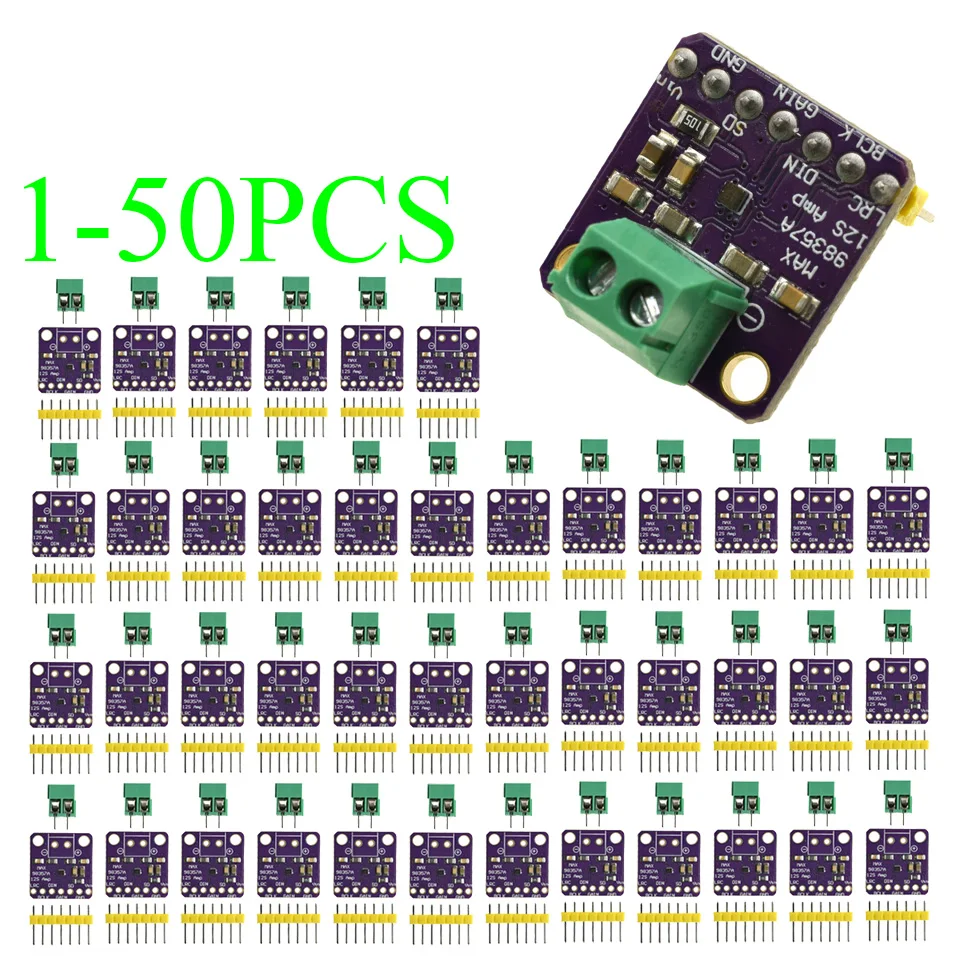 Amplificateur audio MAX98357A I2S classe D, module d'alimentation numérique 3W pour haut-parleurs DIY et systèmes vocaux intelligents, 1 à 50 pièces