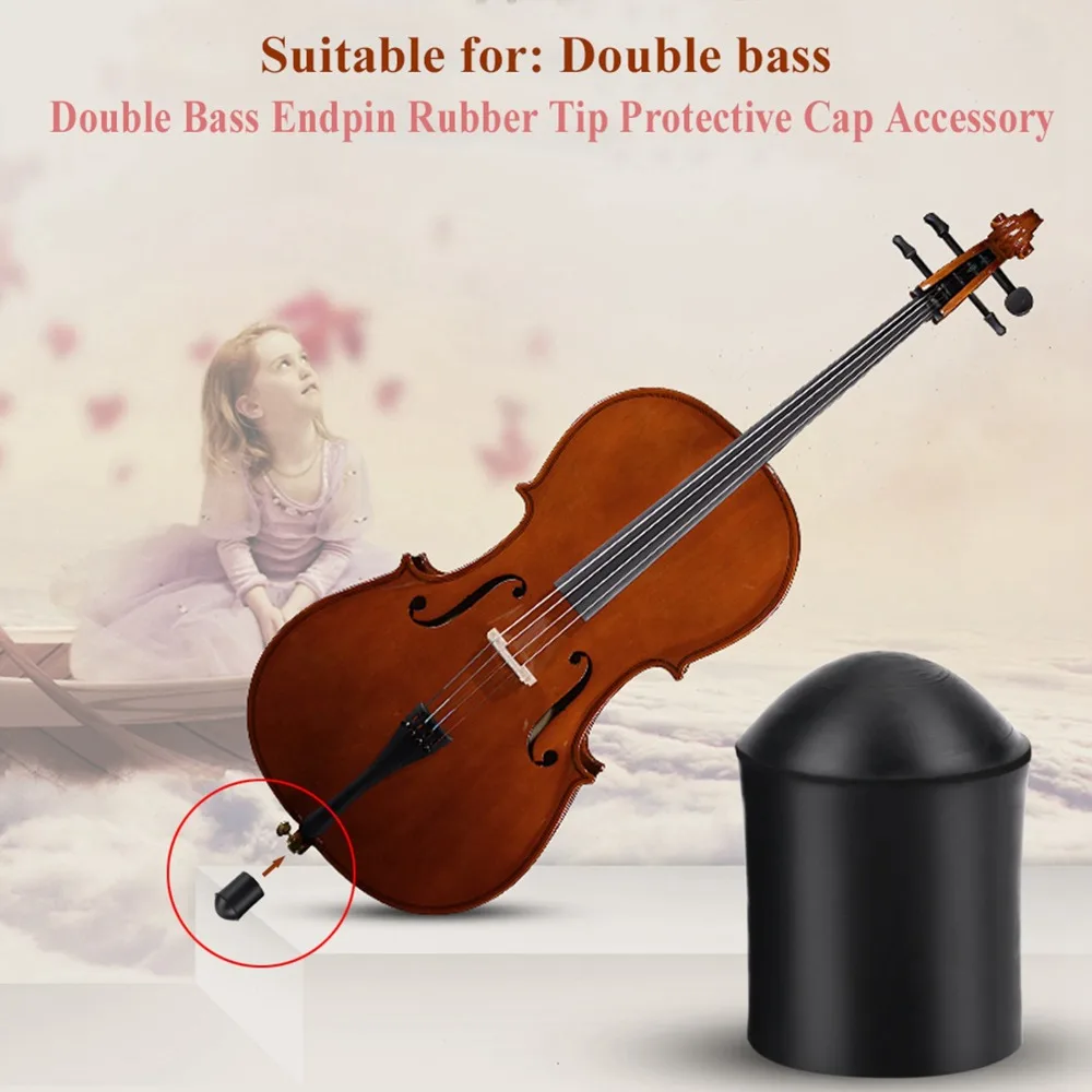 2pcs ​Rubber Double Bass Endpin Rubber Tip ​Inner Diameter 9.5mm ​Black ​Endpin Stopper Secure Stopper​