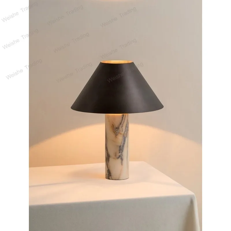 

Marble Stone Table Lamp LED E27 Minimalist Modern Desk Lights Home Decor Living/model Room Bedroom Study Cafe Bar