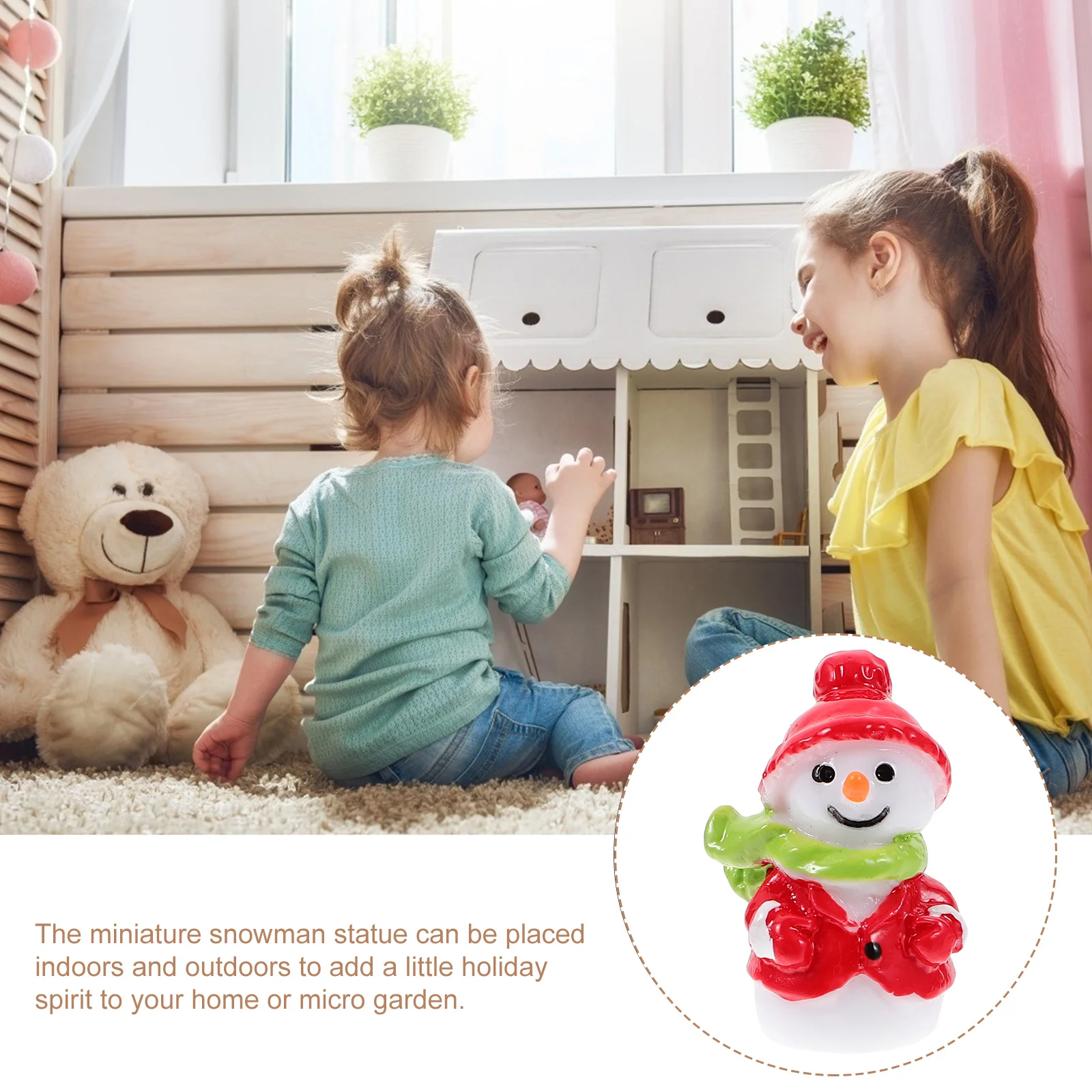 

10Pcs Mini Christmas Snowman Resin Ornaments Xmas Party Decorations Micro Landscape Holiday Scene Mini Christmas Ornaments