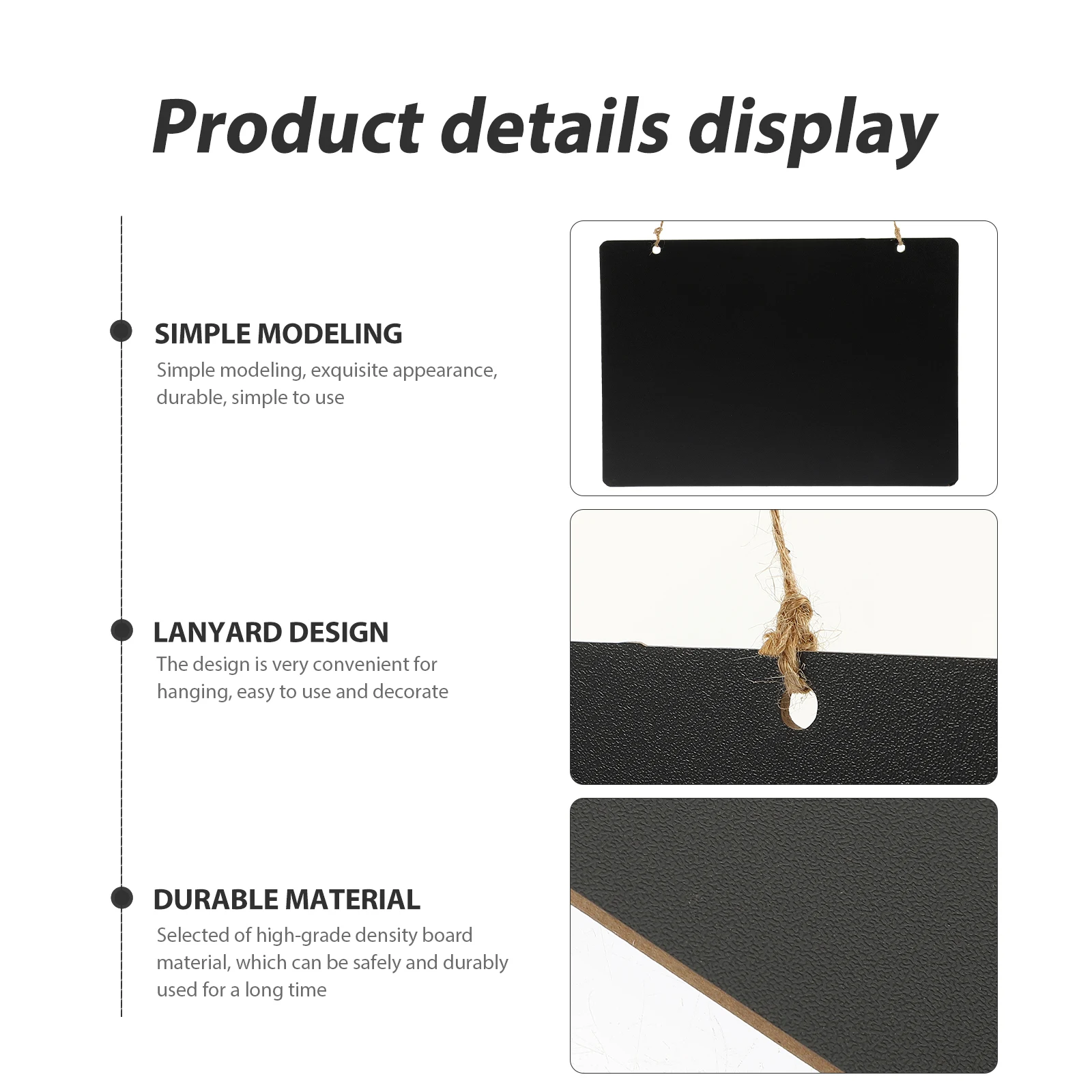 Petit tableau mémo Double face suspendu au mur, tableau noir suspendu pour porte, tableau noir pour décoration de maison, magasin, café