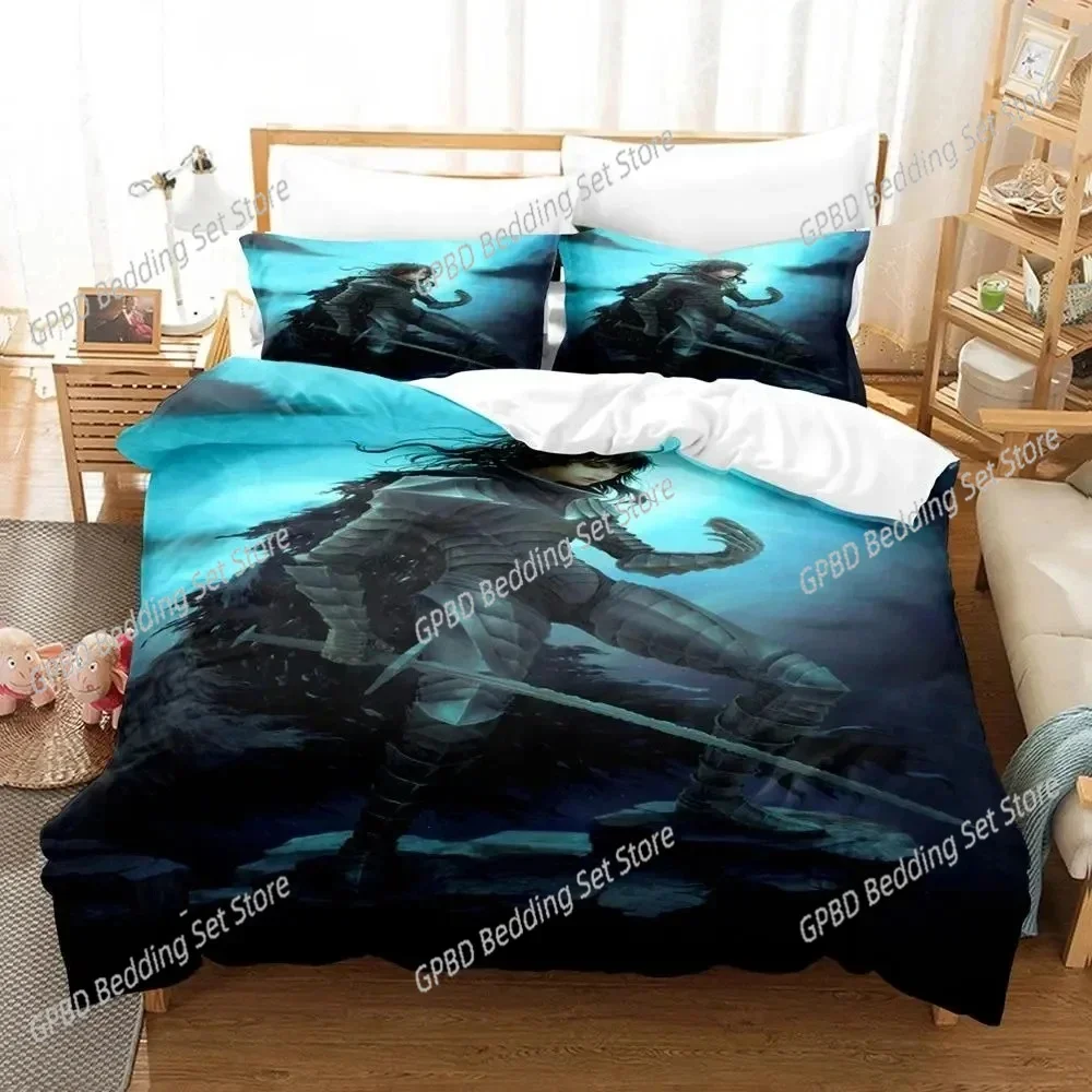 3D Print Anime Berserk Bedding Set 3D Printed Suitable for Bedroom Duvet Cover Set With Pillowcases Kids Home Textile