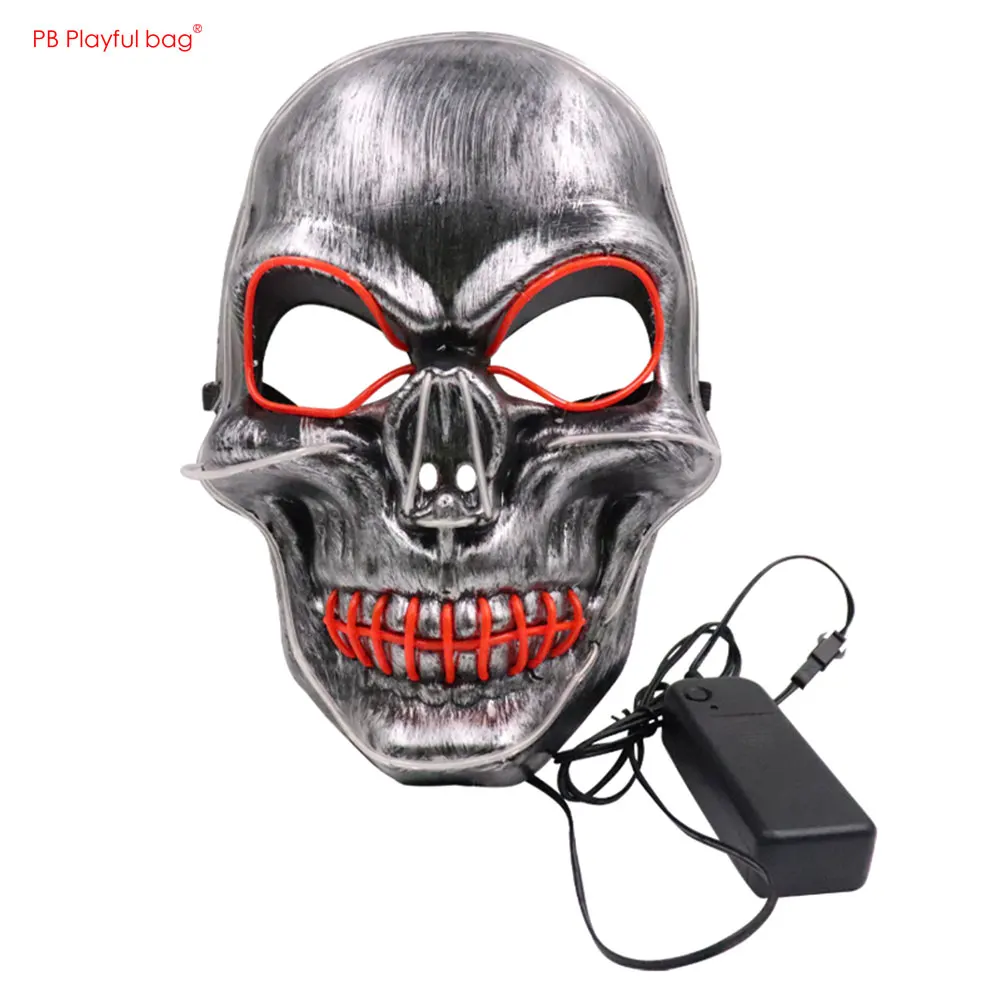 Halloween Party Horror Mask Ghost Head Skull LED Glow Mask Cosplay Props Festival Decoration Toy AC182 view 5