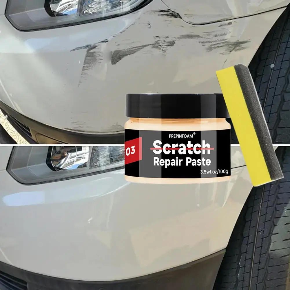 Car Scratch Repair Paste Kit, Auto Paint Scratch Remover with Sponge , Polishing for Light Scratches, Swirl Marks & Oxidation ﻿