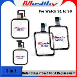 Musttby 2pc 1:1 Similar OEM Touch Screen Panel Digitizer With OCA Glue For Apple Watch iWatch S3 S4 S5 S6 40mm 42mm 44mm