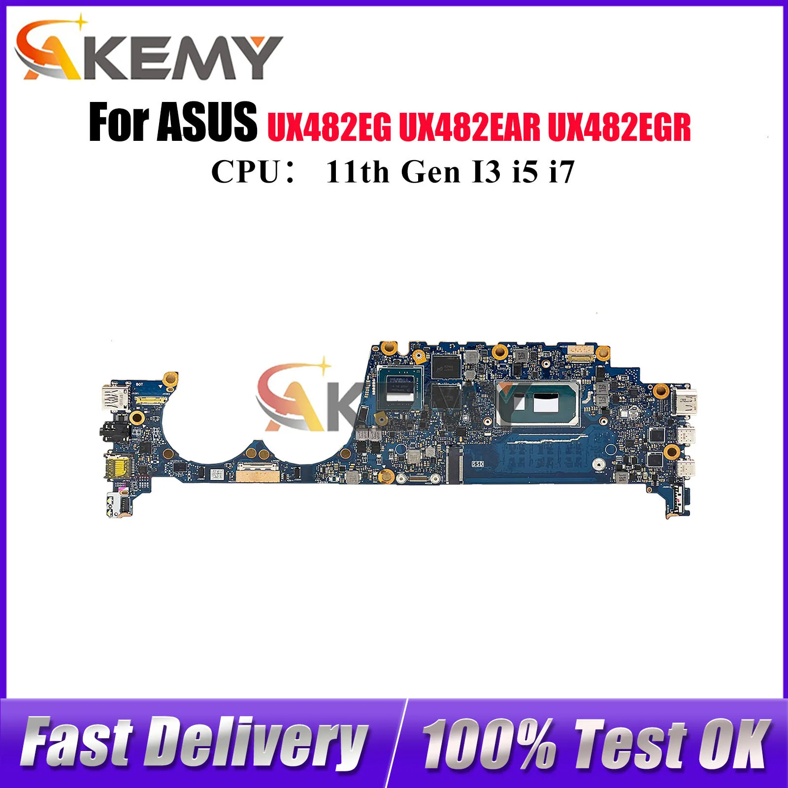 

UX482EG Laptop Motherboard For ASUS ZenBook UX482EGR UX482EG UX482EAR BE482E UX4100E BX482E UX482E Mainboard 11th Gen I3 i5 i7 U