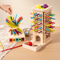 New 3in1 Wooden Stick and Tower Game Arithmetic Early Education Montessori Toys Thinking Training Parent-child Interactive Toy