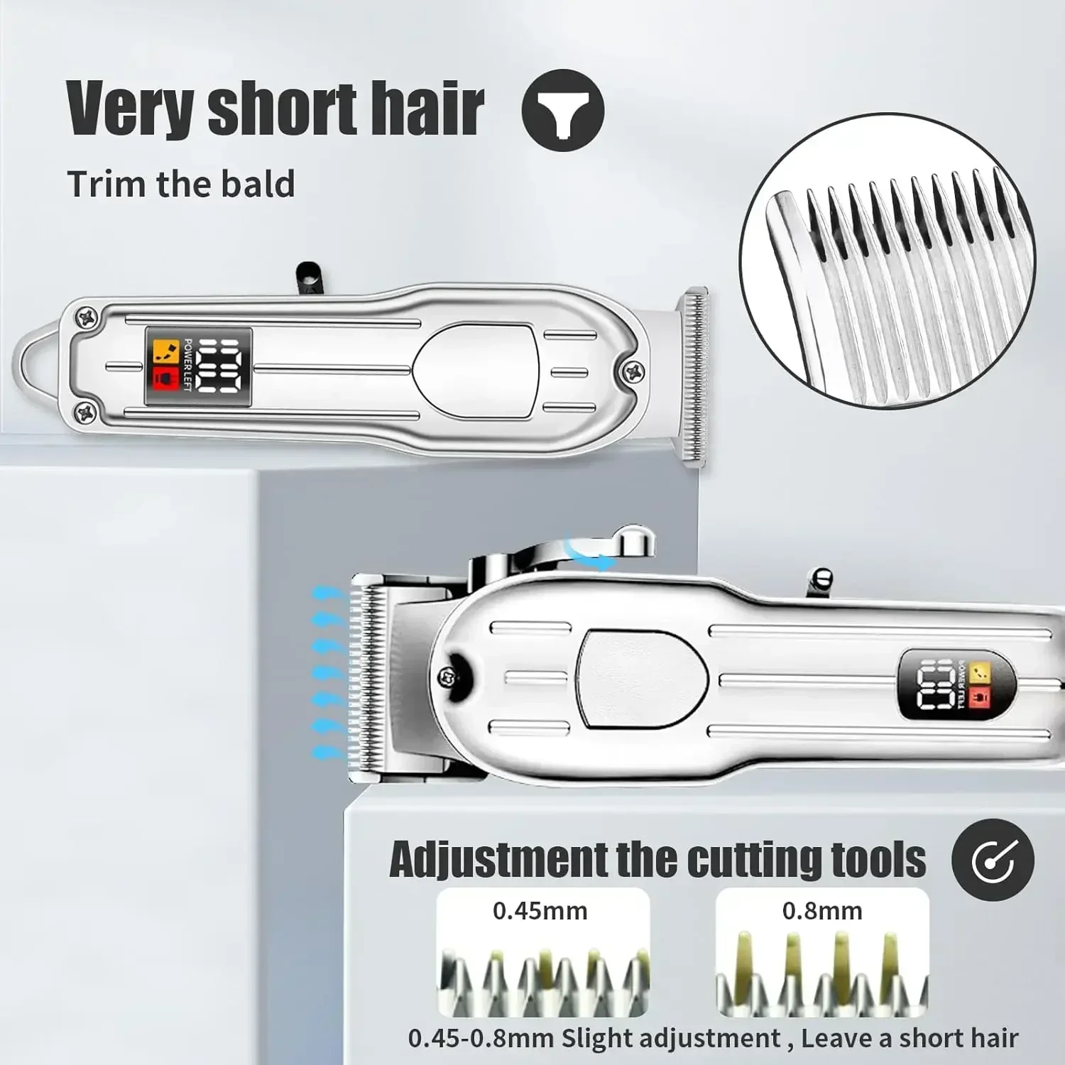 Haarschneider Leistungsstarker Haarschneider Professionelles Haarschneider-Set Kabelloser Haarschneider für die Familie, Geschenke für Männer T-02 T-03 – Detail 6